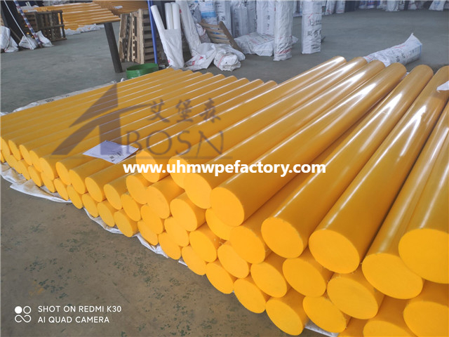 لوح بلاستيك أصفر اللون PE HDPE Rod UHMWPE Bar Rod