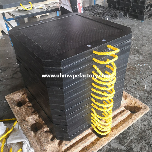 600x600mm أسود UHMWPE كرين مداد وسادة لعدم الانزلاق